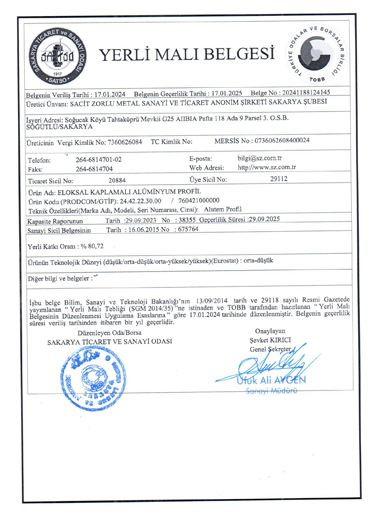 YERLI MALI ELOKSAL 2024 - Kalite Politikamız